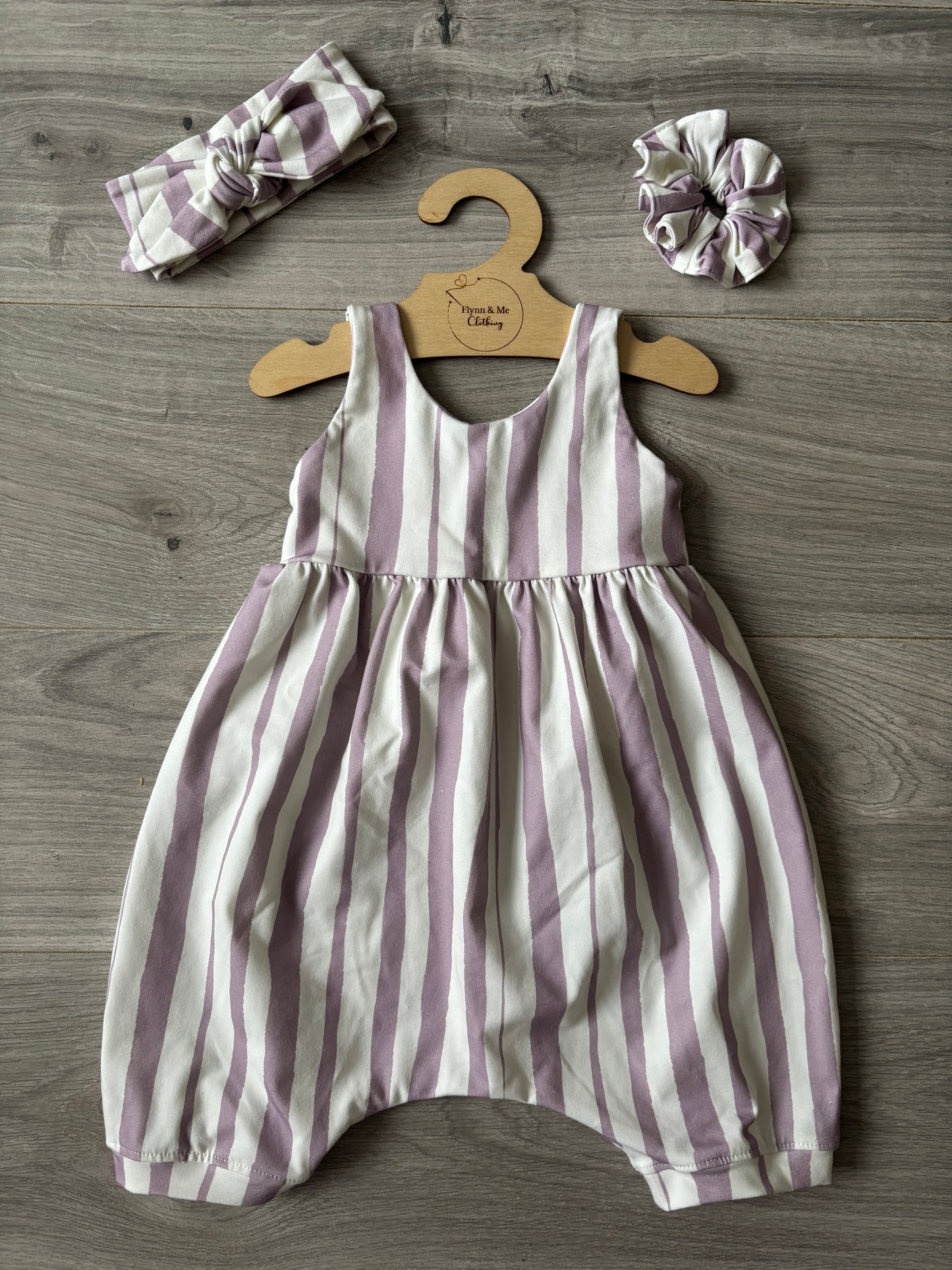 Purple Stripes Shortie Napa Romper