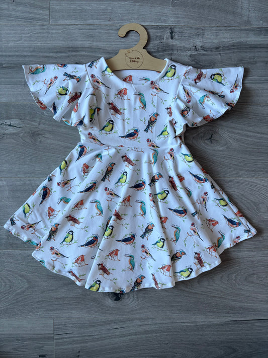 British Birds Flounce Dress