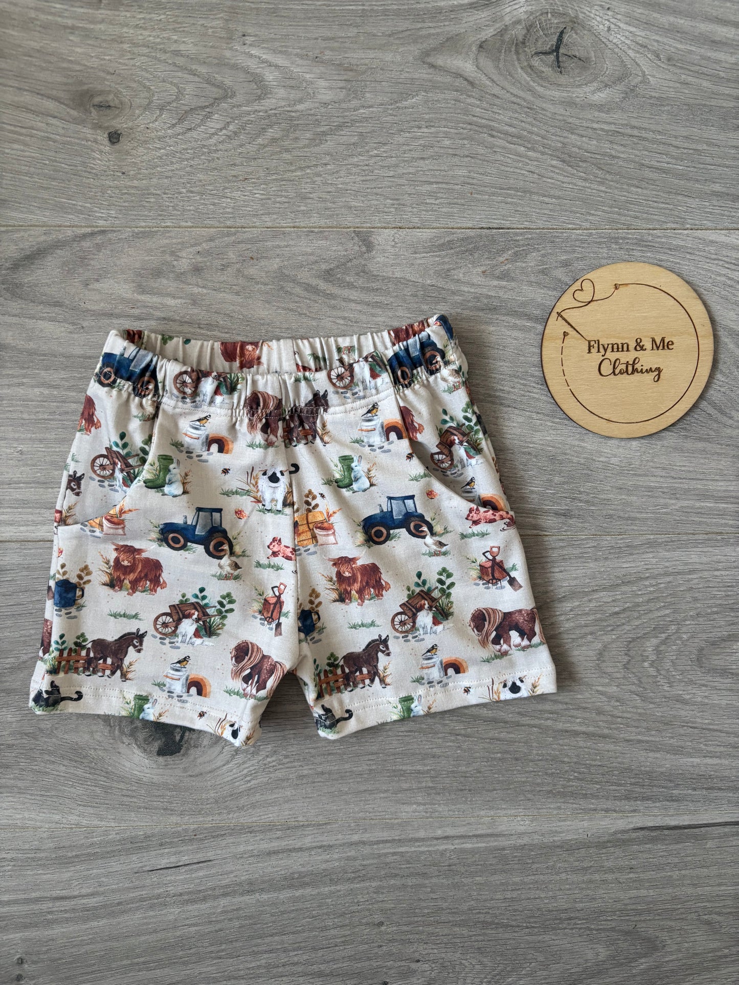 Rustic Farm Charm Pocket shorts - ready to post