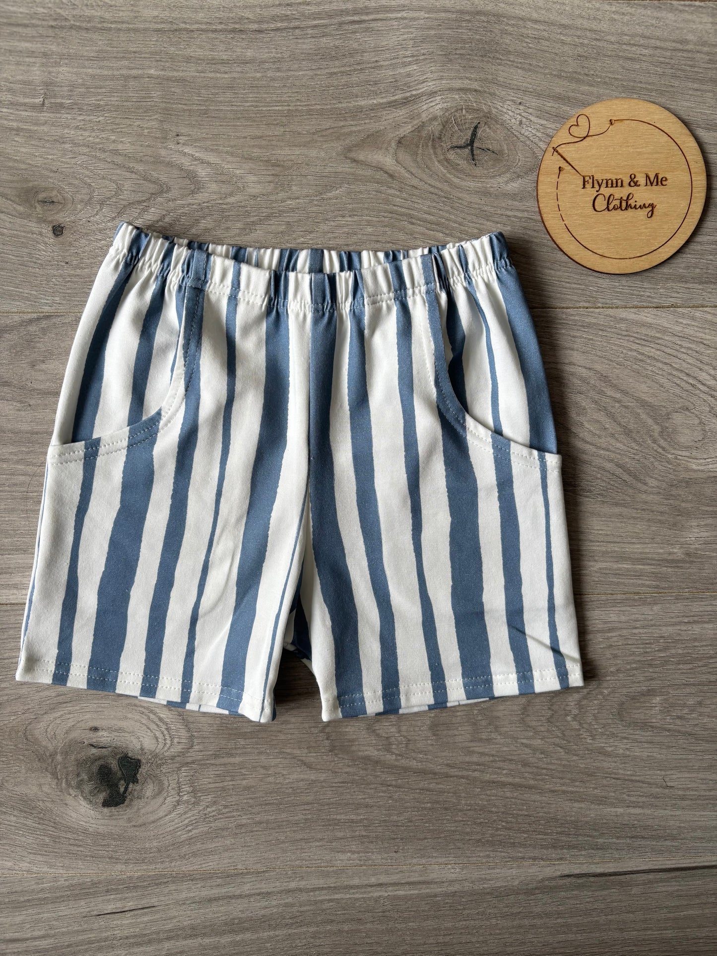 Navy Stripes Pocket Shorts