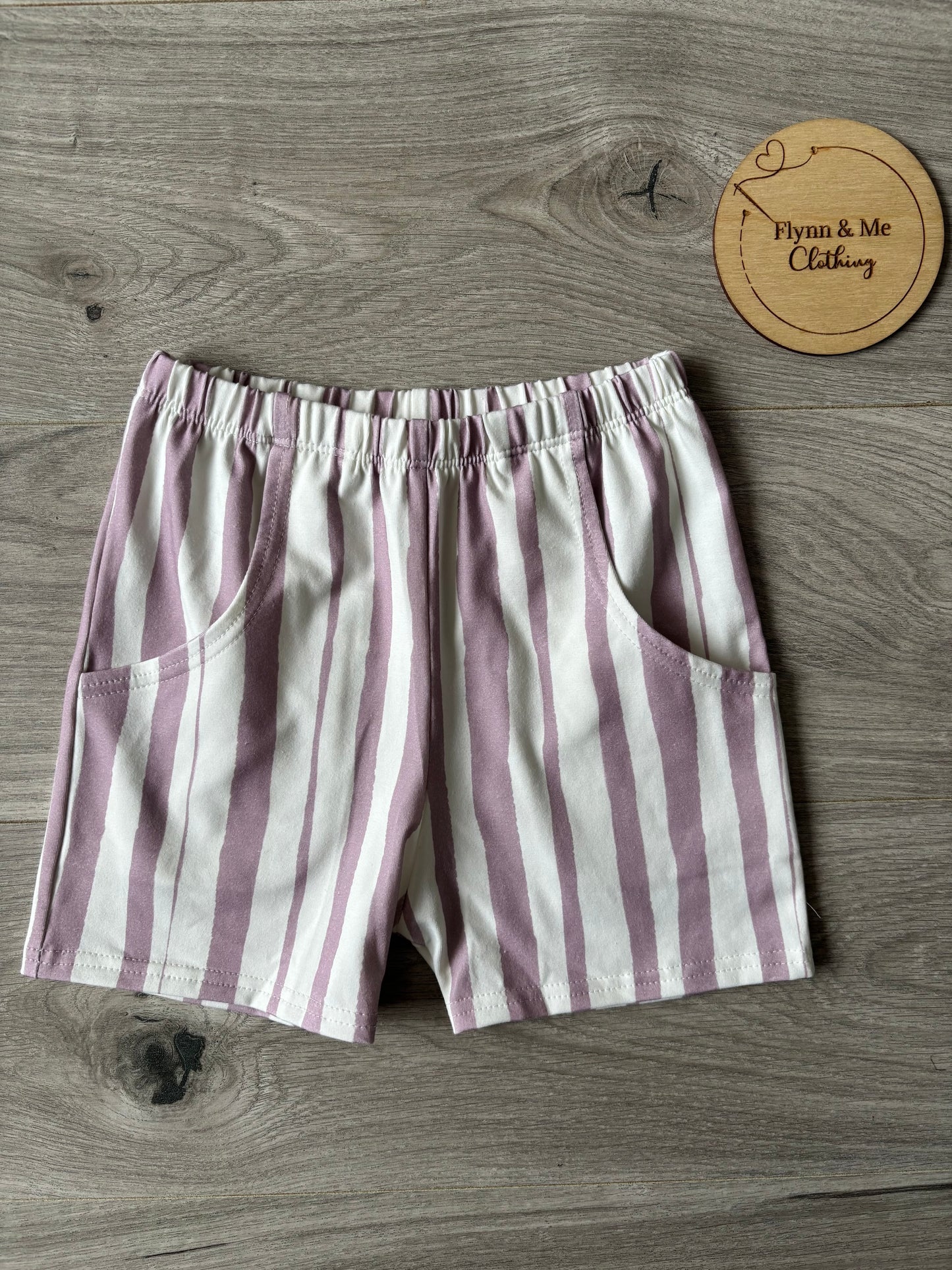 Purple Stripes Pocket Shorts