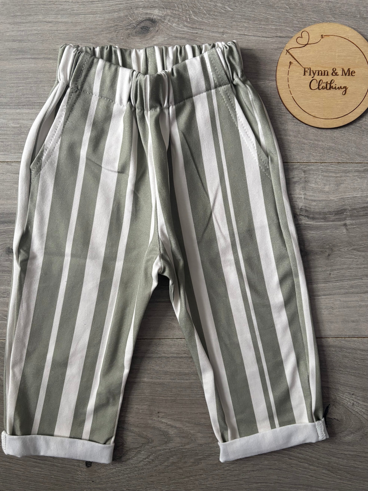 Sage Stripes Vintage Pants
