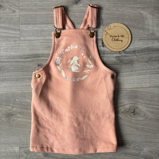 Bunny Wreath Countryside Dungaree Dress