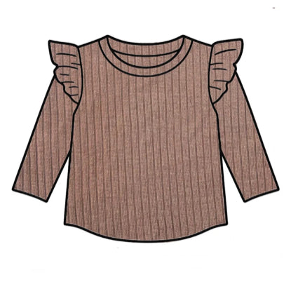 Caramel Organic Frill Top