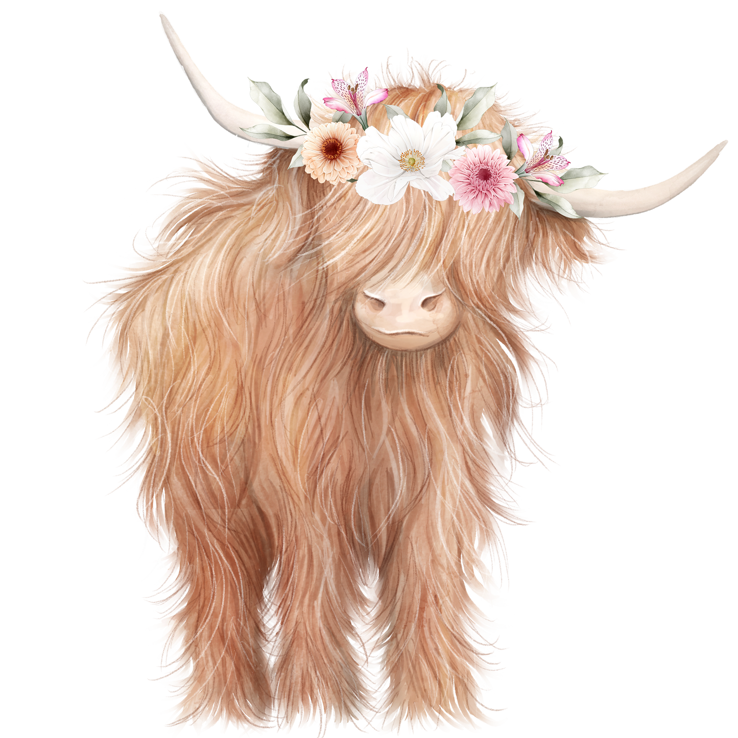 Floral Highland Cow Apron