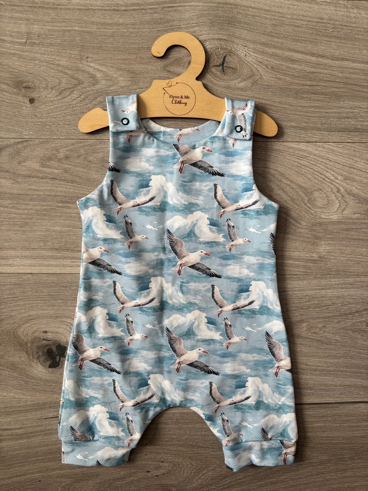 Coastal Breeze shortie romper - ready to post