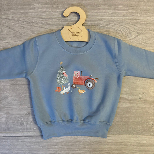 Christmas Tractor Run Sweater