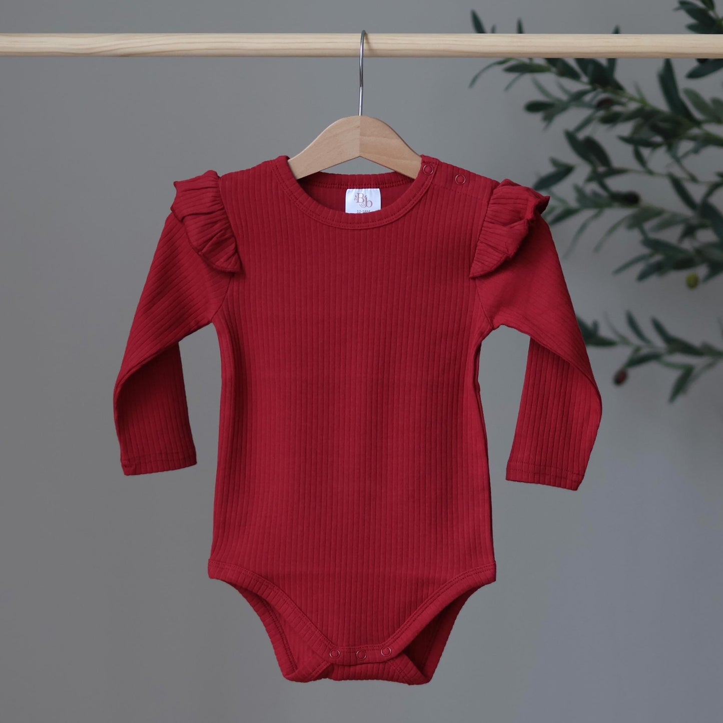 Cranberry Organic Frill Bodysuit