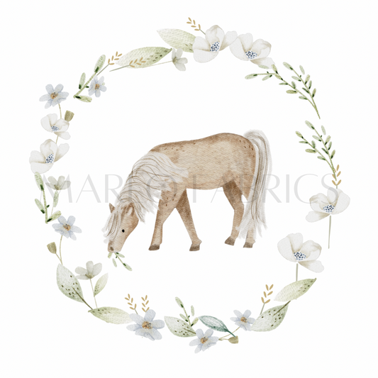 Pony Wreath Countryside Dungaree Dress
