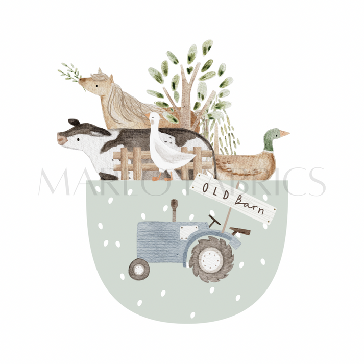 Spring at the Old Barn Faux Pocket Countryside Dungarees