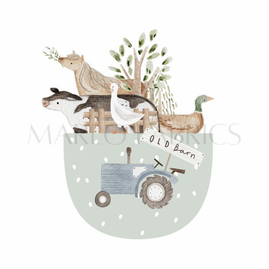 Spring at the Old Barn Faux Pocket Countryside Dungarees