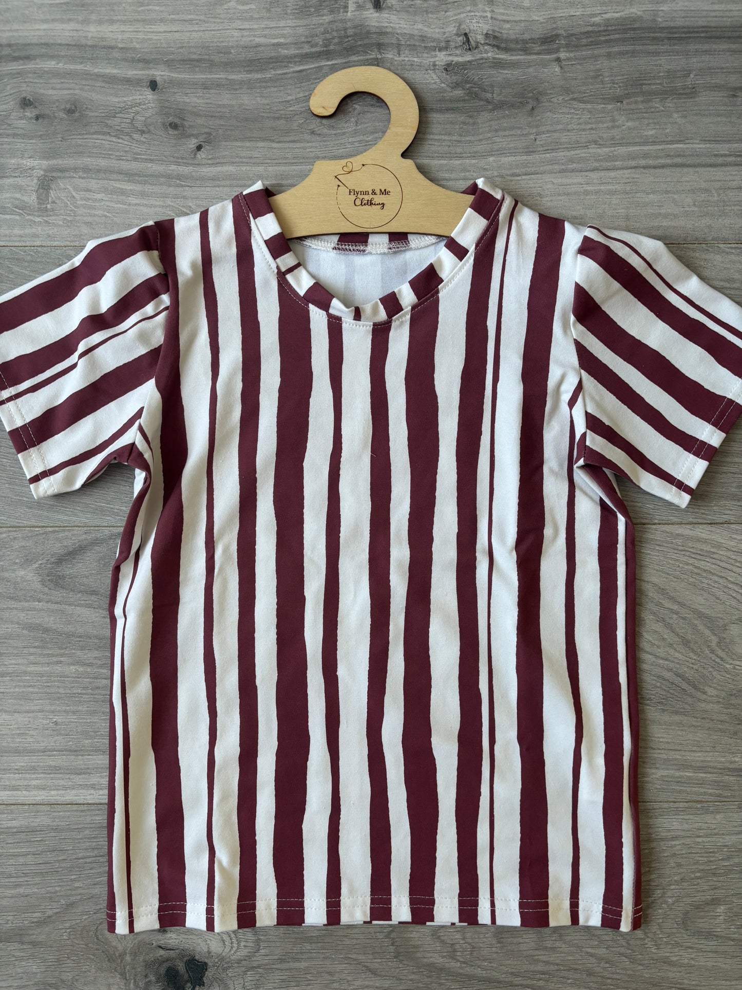 Burgundy Stripes Top