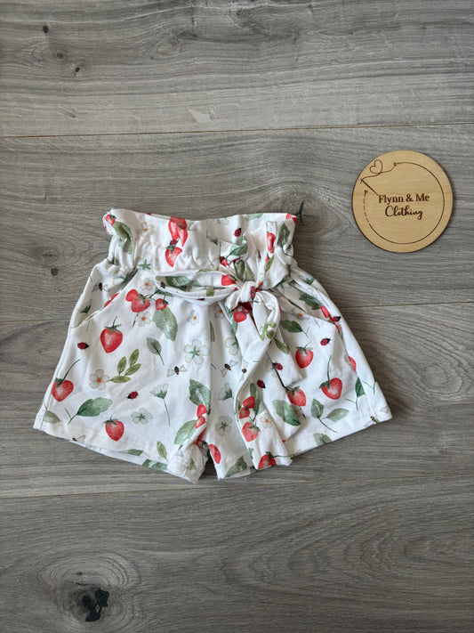 Strawberry Meadow Pocket Paperbag Shorts