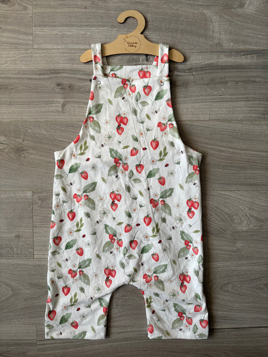 Strawberry Meadow shortie dungarees - ready to post section