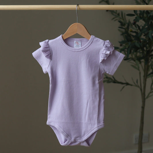 Lilac Organic Frill Bodysuit