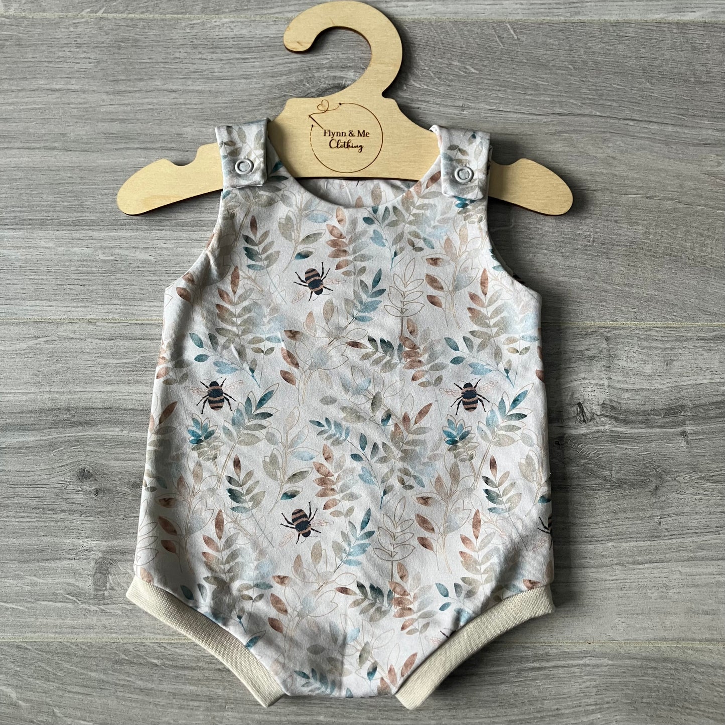 Bees & Leaves Bummie Romper