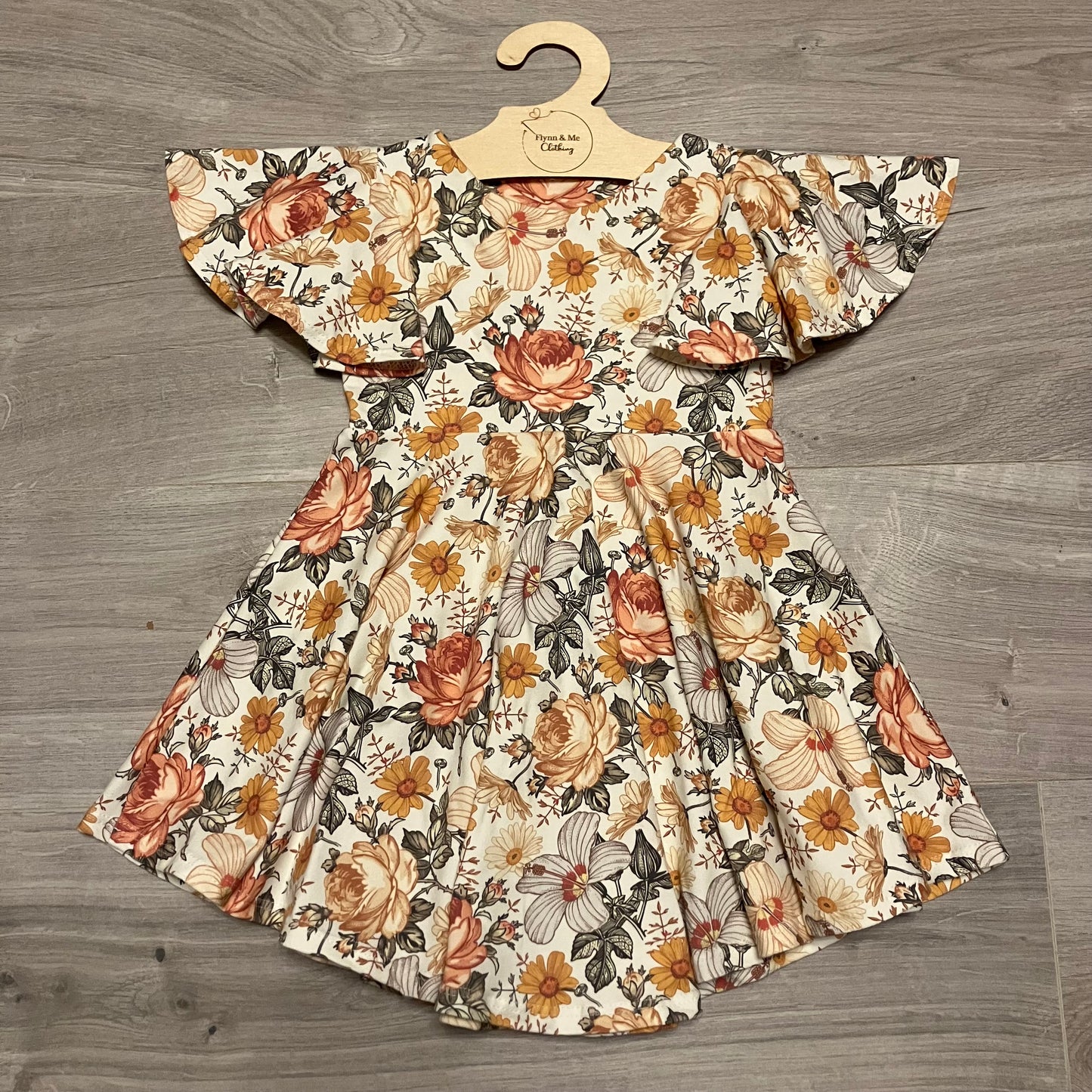 Vintage Bloom Flounce Dress