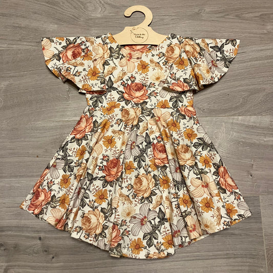 Vintage Bloom Flounce Dress