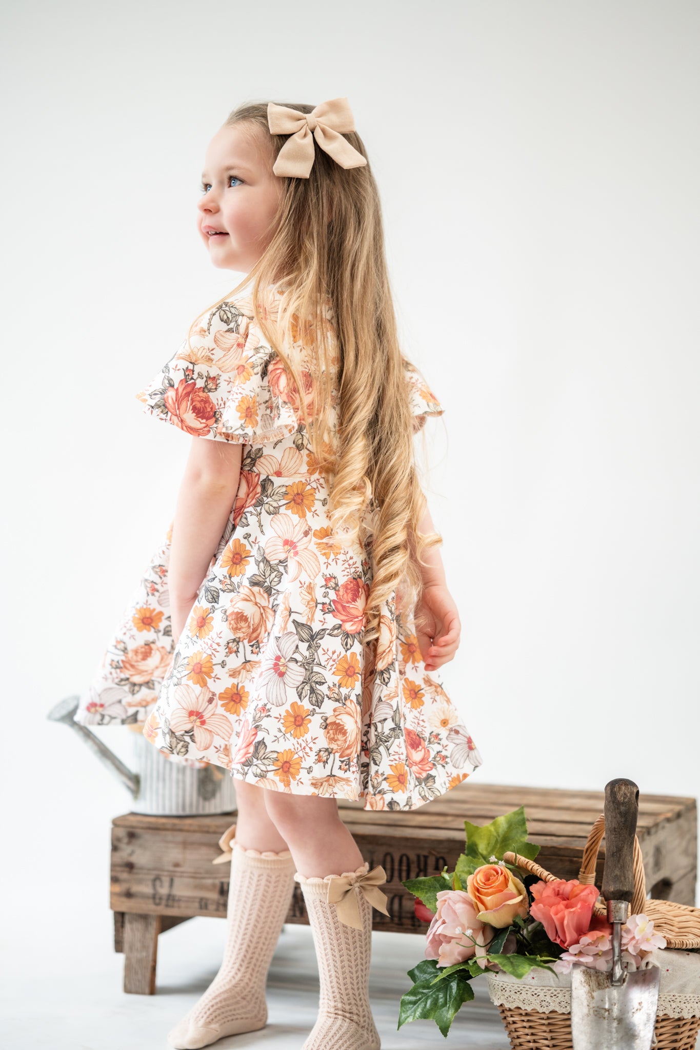 Vintage Bloom Flounce Dress