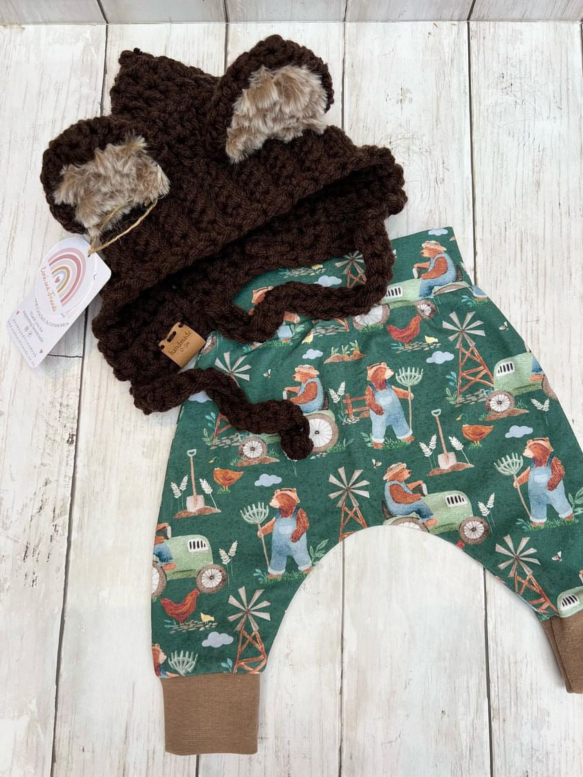 New Arrival - Bearly Working Harem Leggings & Bear Bonnet