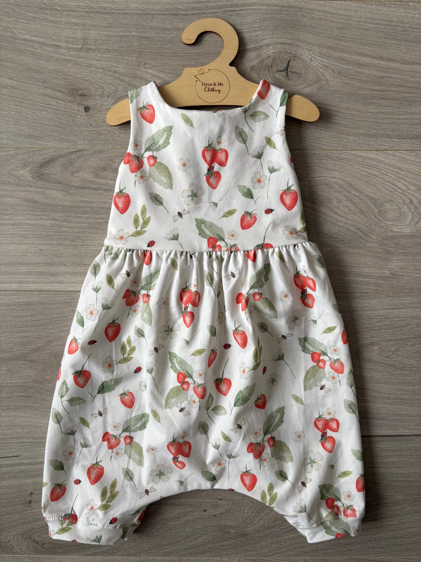 Strawberry Meadow Bow Back shortie Napa Romper