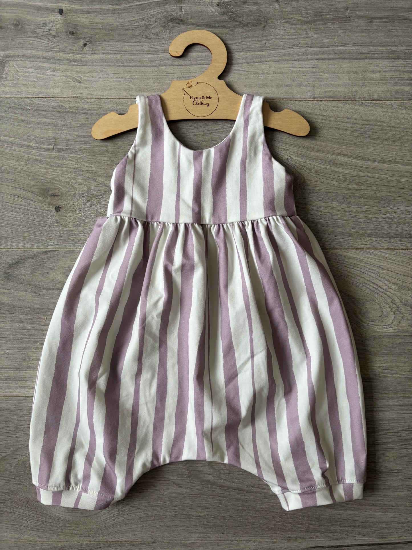 Purple Stripes Shortie Napa Romper