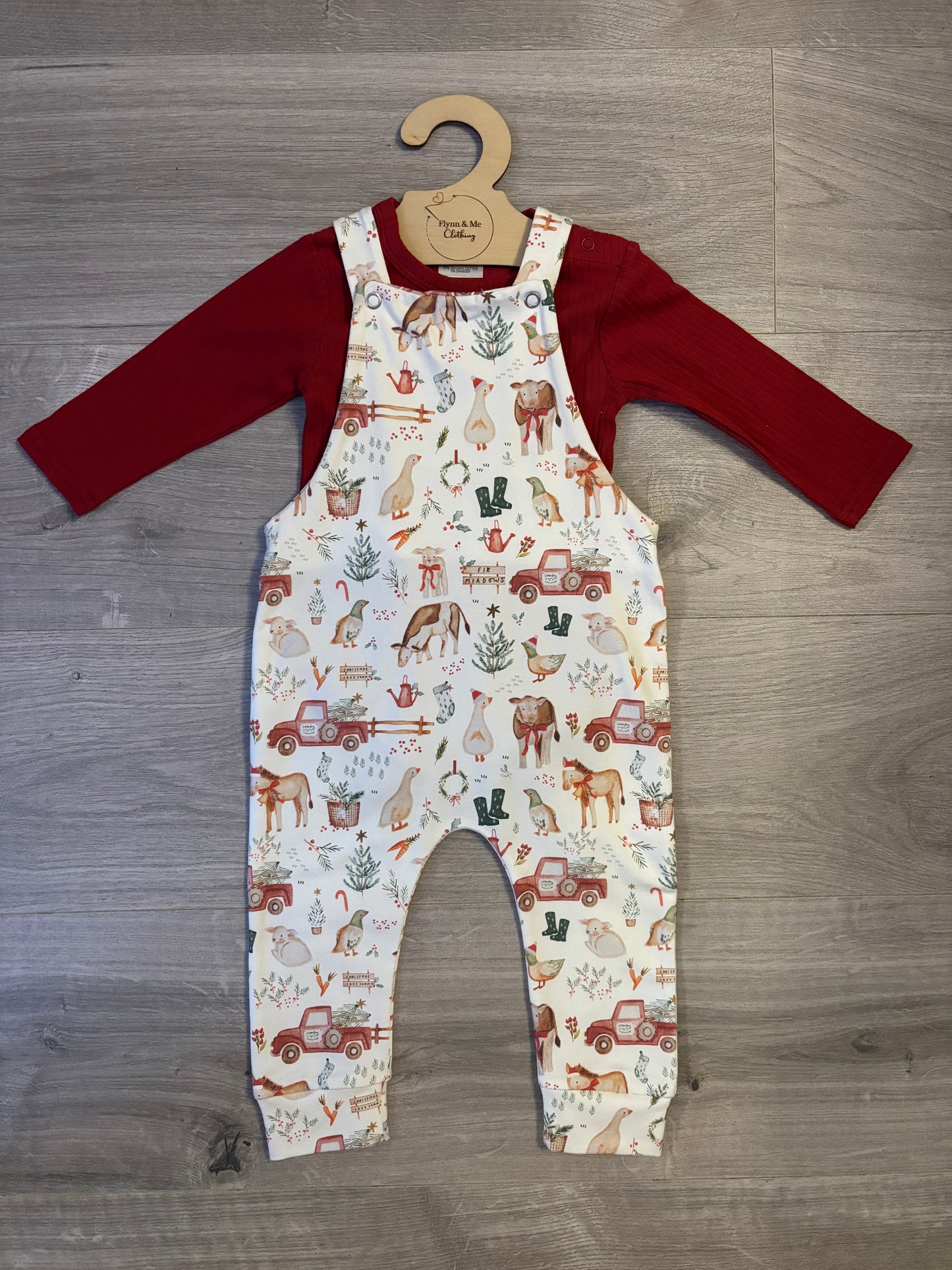 Christmas On Ralph’s Farm dungarees - ready to post