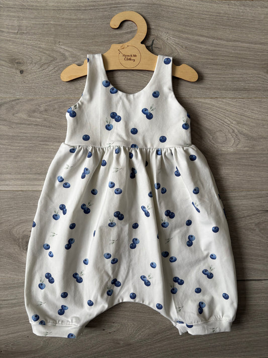Blueberry Kisses shortie Napa romper - ready to post