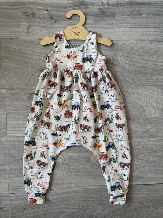 Rustic Farm Charm Napa Romper - ready to post