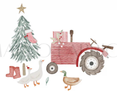 Christmas On The Farm Transfer Top