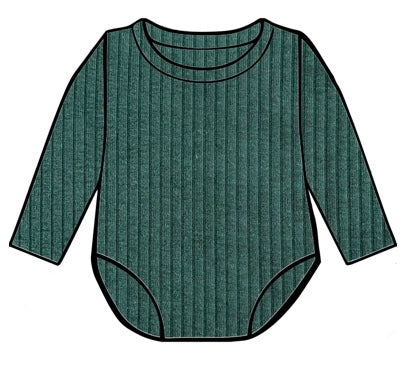 Dark Green Organic Bodysuit