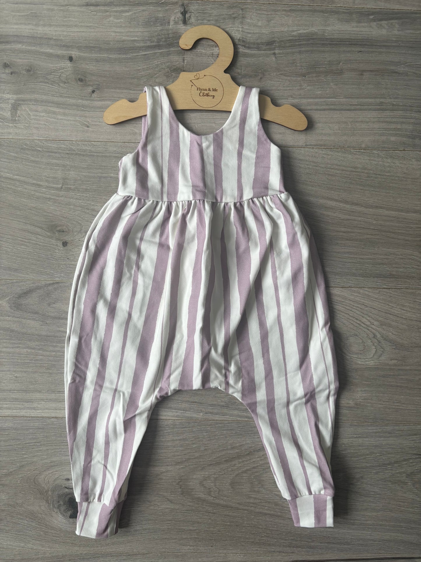 Purple Stripes Napa Romper