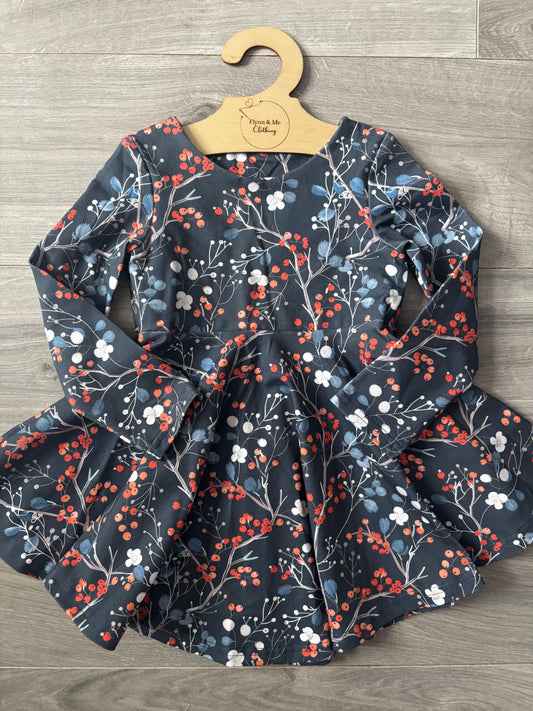 Midnight Forage Long-Sleeve Dress (with Pockets)