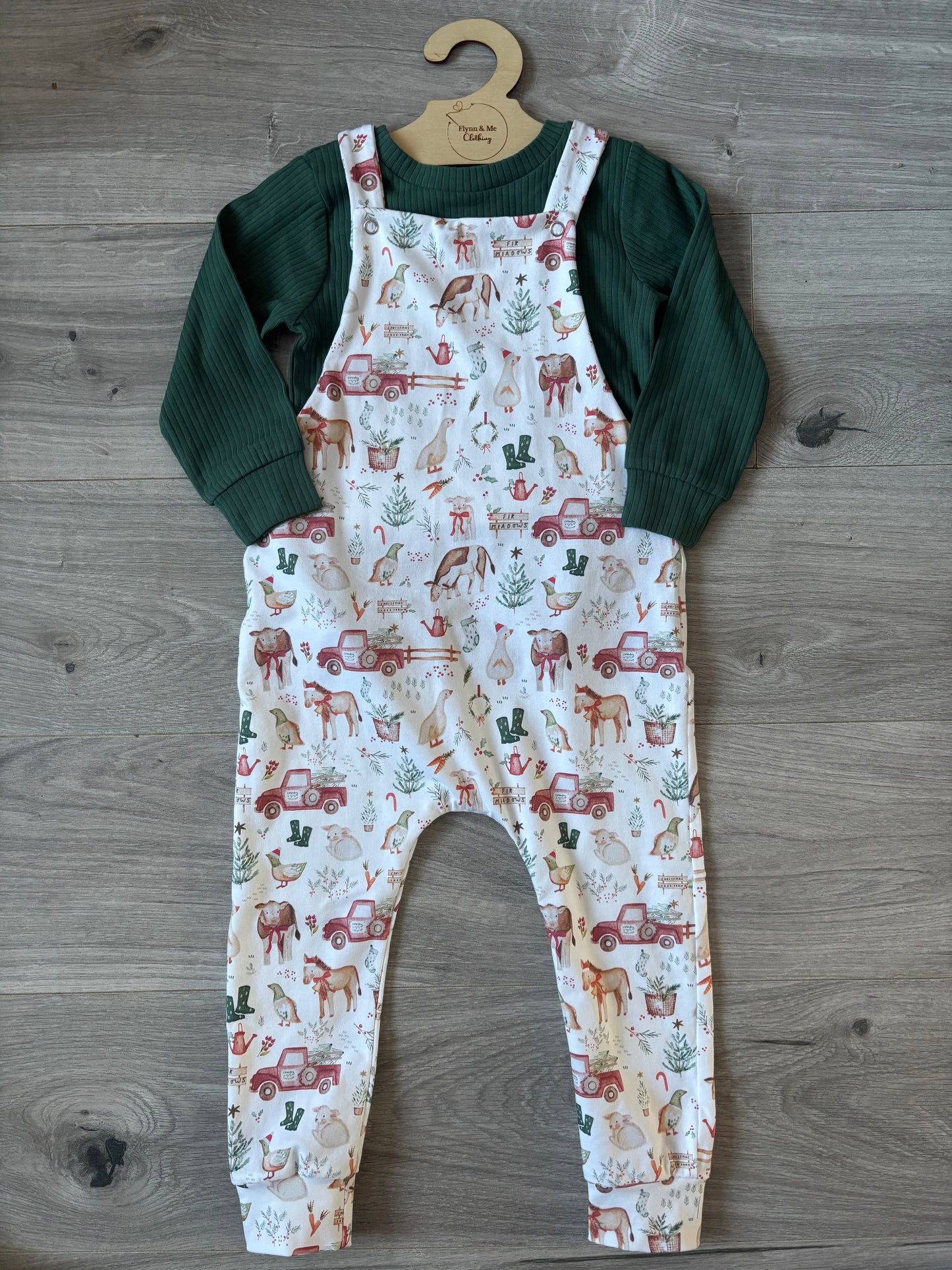 Christmas On Ralph’s Farm dungarees - ready to post