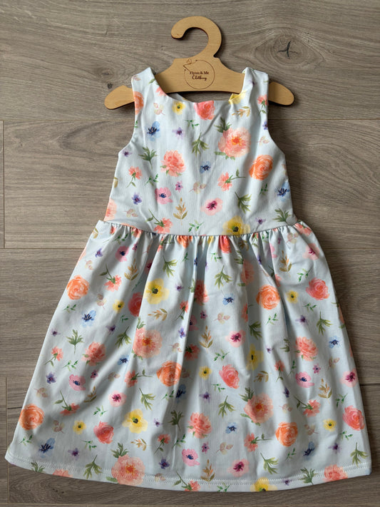 3-4yr Country Garden Bow Tie Dress - ready to post