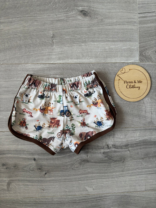 Rustic Farm Charm Retro Shorts