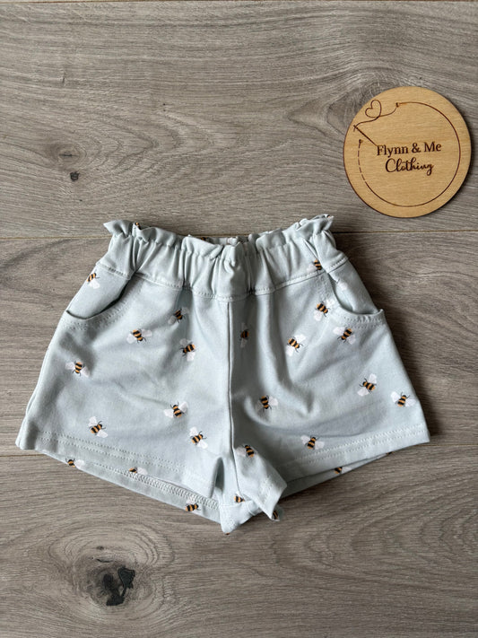 Busy Bee Meadow Paperbag Shorts (with pockets)