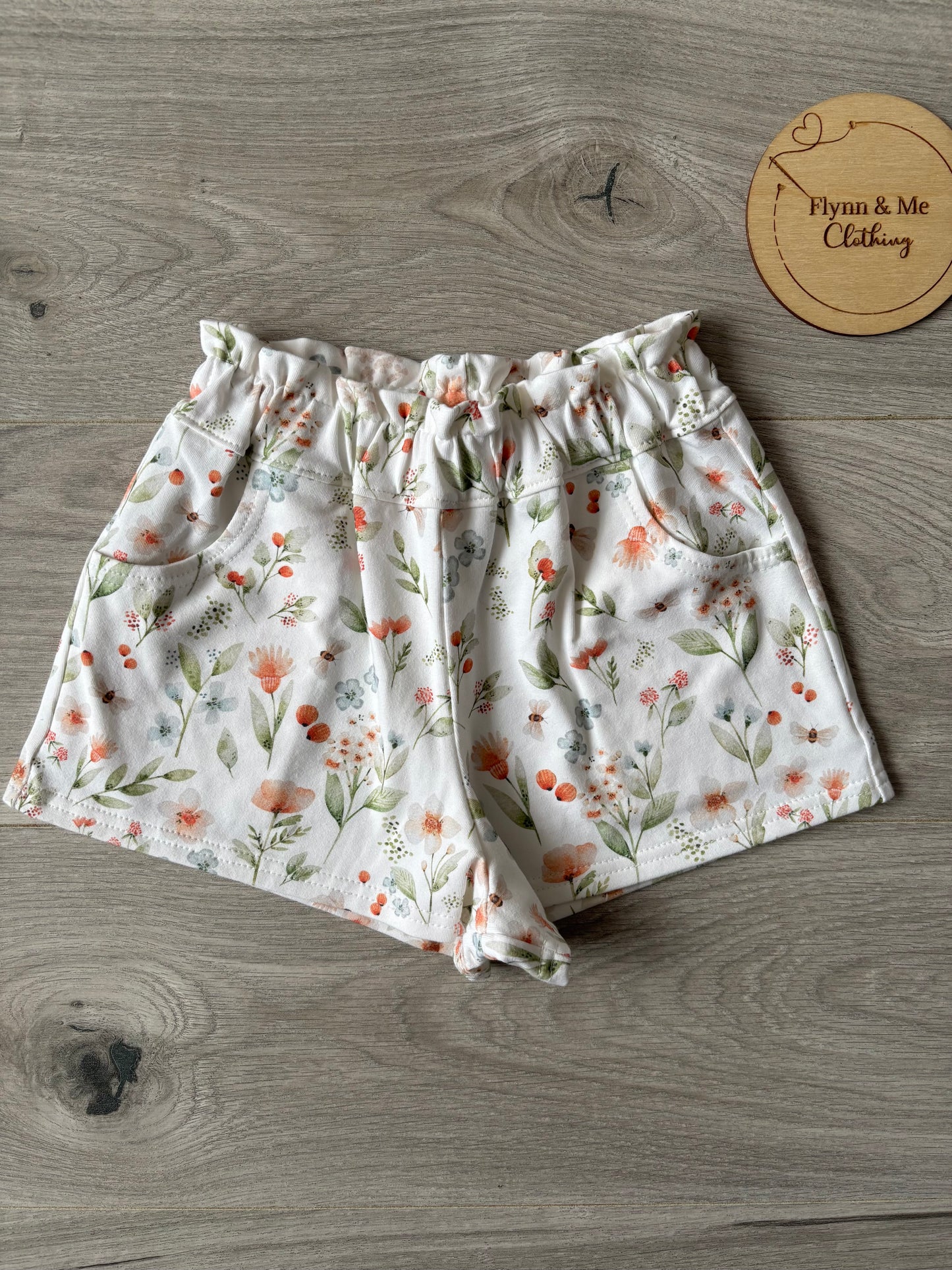 4-5yr A Buzz About The Meadow Paperbag shorts with pockets - ready to post