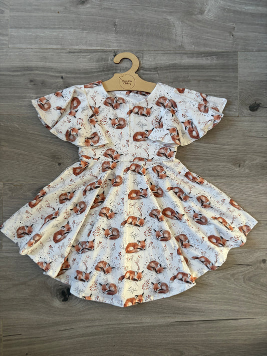 Slumbering Fox Flounce Dress