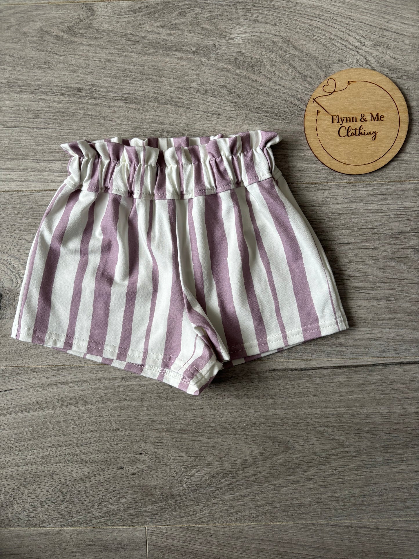 Purple Stripe Paperbag Pocket Shorts - ready to post
