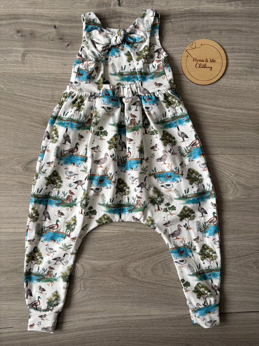 Little Water Waddles Bow Napa Romper