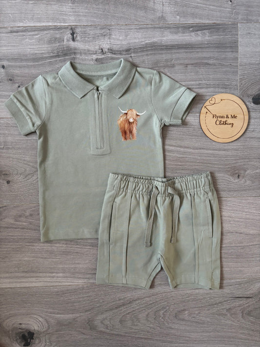 Countryside Highland Cow Polo Set