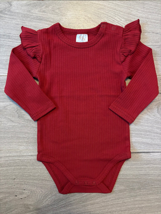 Cranberry Organic Frill Bodysuit