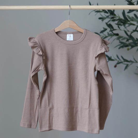 Caramel Organic Frill Top