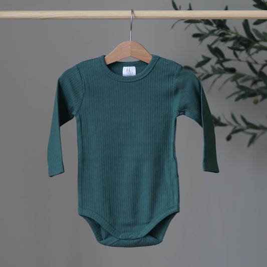 Dark Green Organic Bodysuit