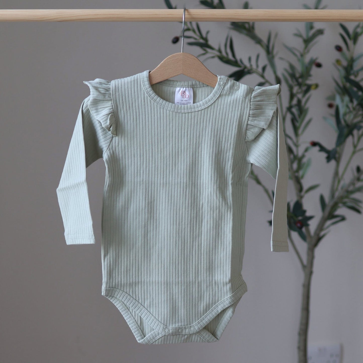 Pistachio Organic Frill Bodysuit