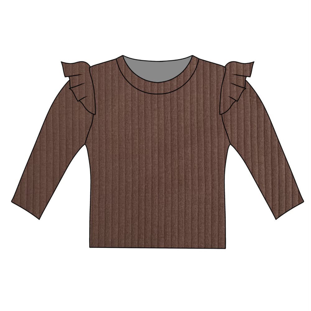 Brown Organic Frill Top
