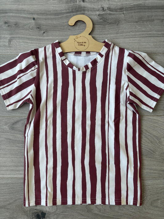 Burgundy Stripes Top