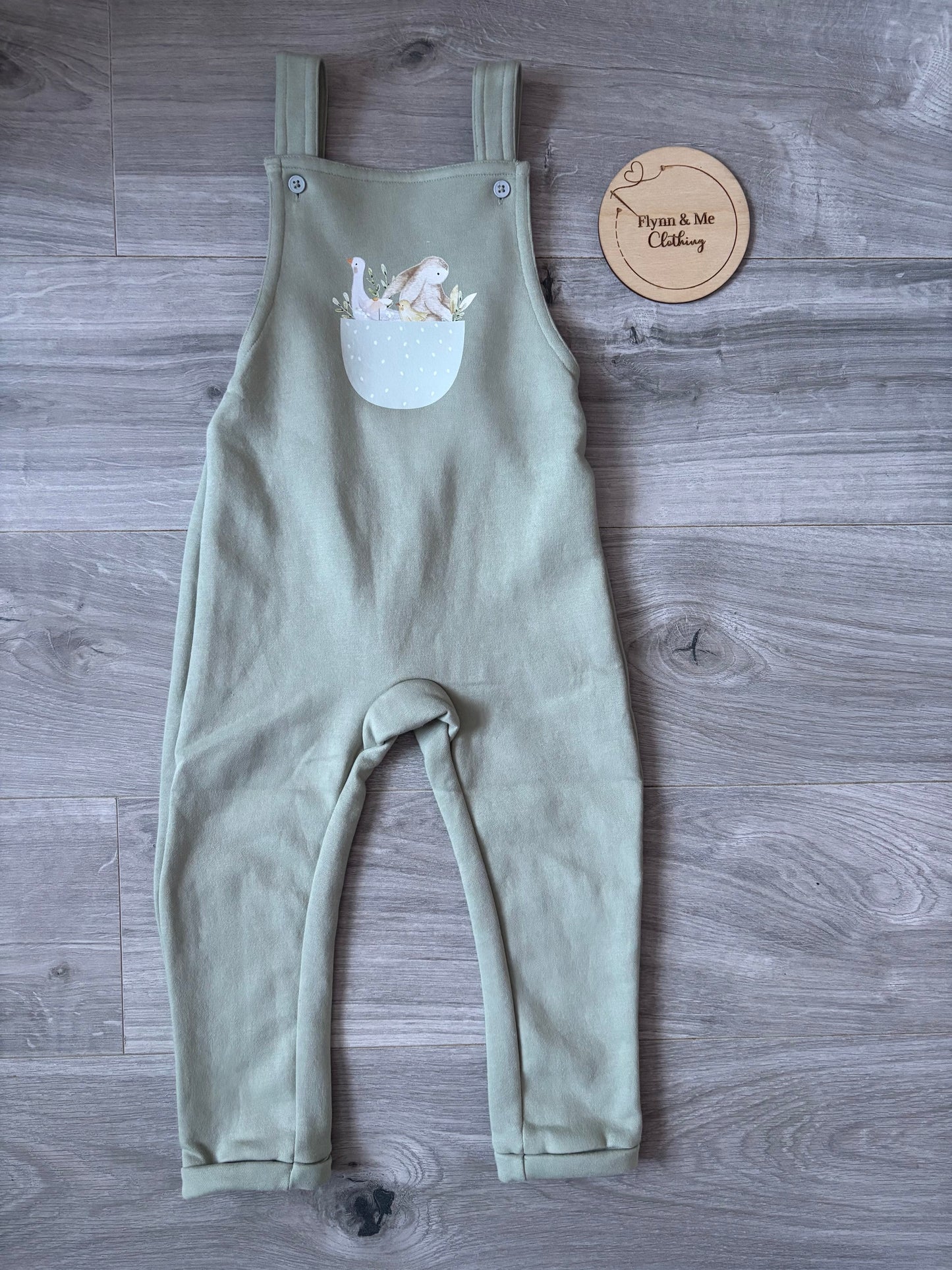 3-4 spring bunny dungarees